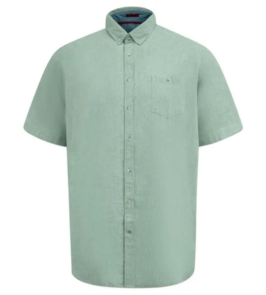 D555 Falmouth-2 Overhemd Mint Linnen-Mix Big Men Size