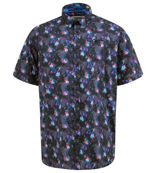 D555 Farnborough Overhemd Blauw Guitarprinted Big Men Size
