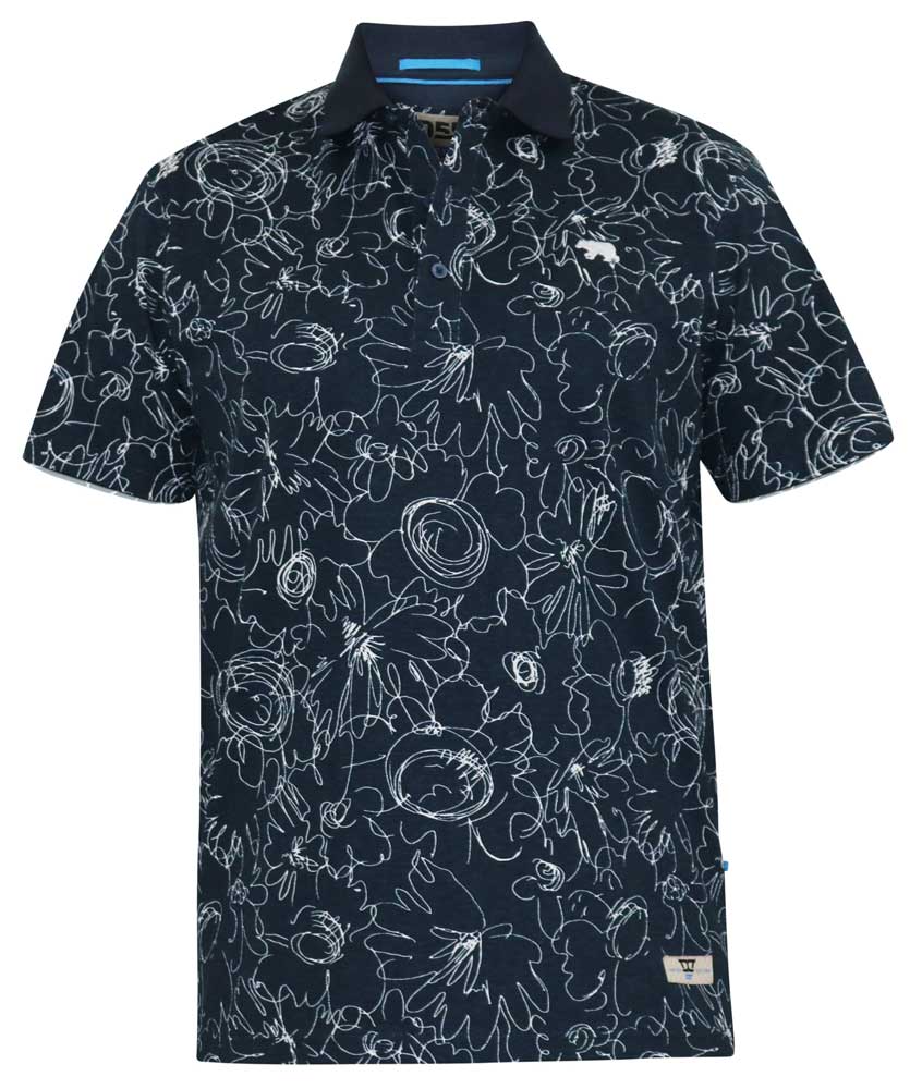 Duke 555 ROLAND piqué poloshirt met abstracte print