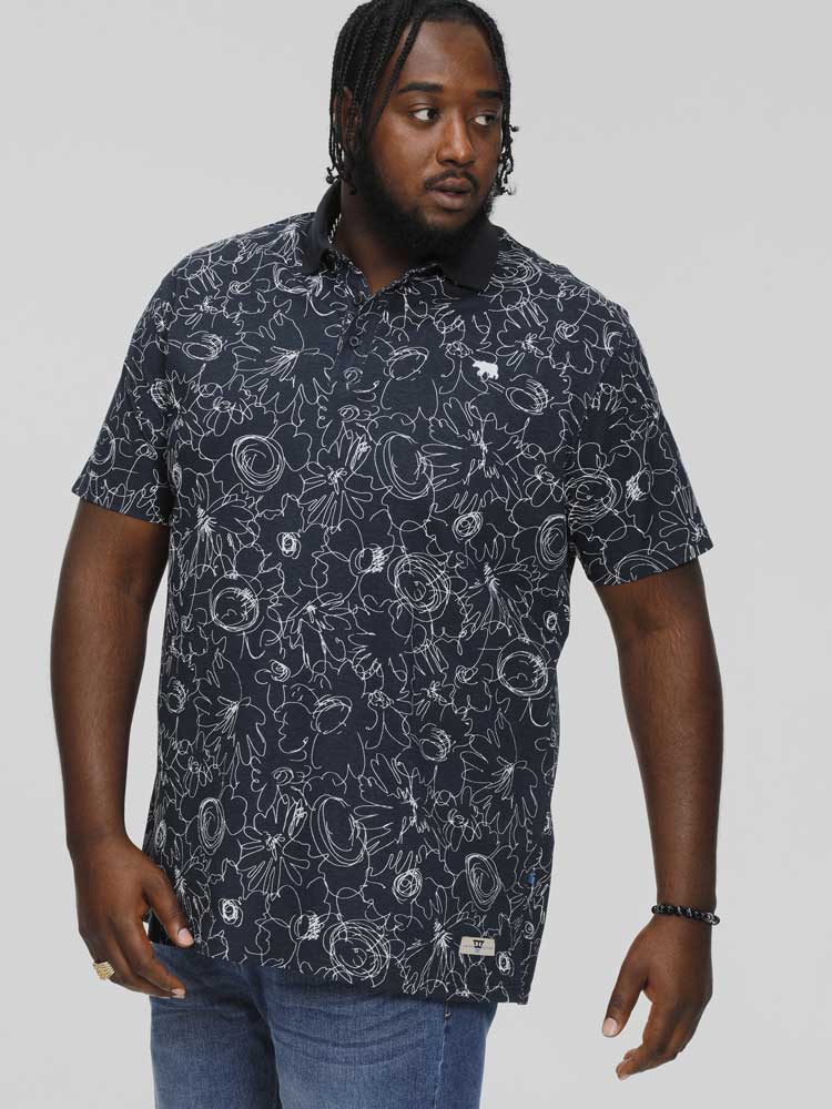 Duke 555 ROLAND piqué poloshirt met abstracte print