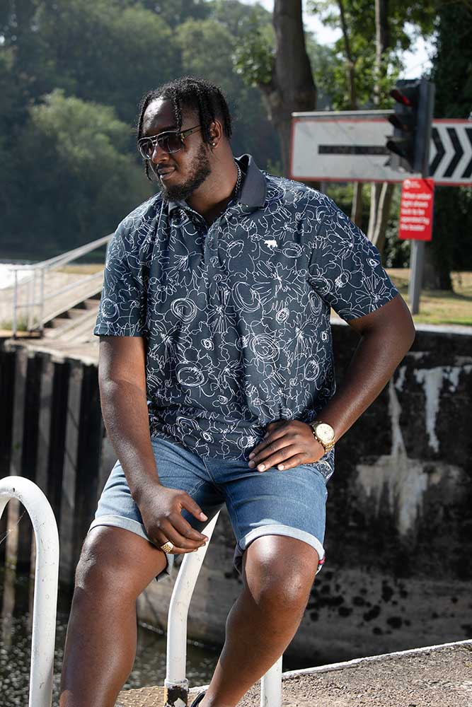 Duke 555 ROLAND piqué poloshirt met abstracte print