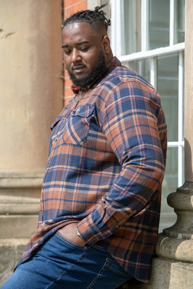 Duke 555 Sherlock Overshirt Blauw/bruin