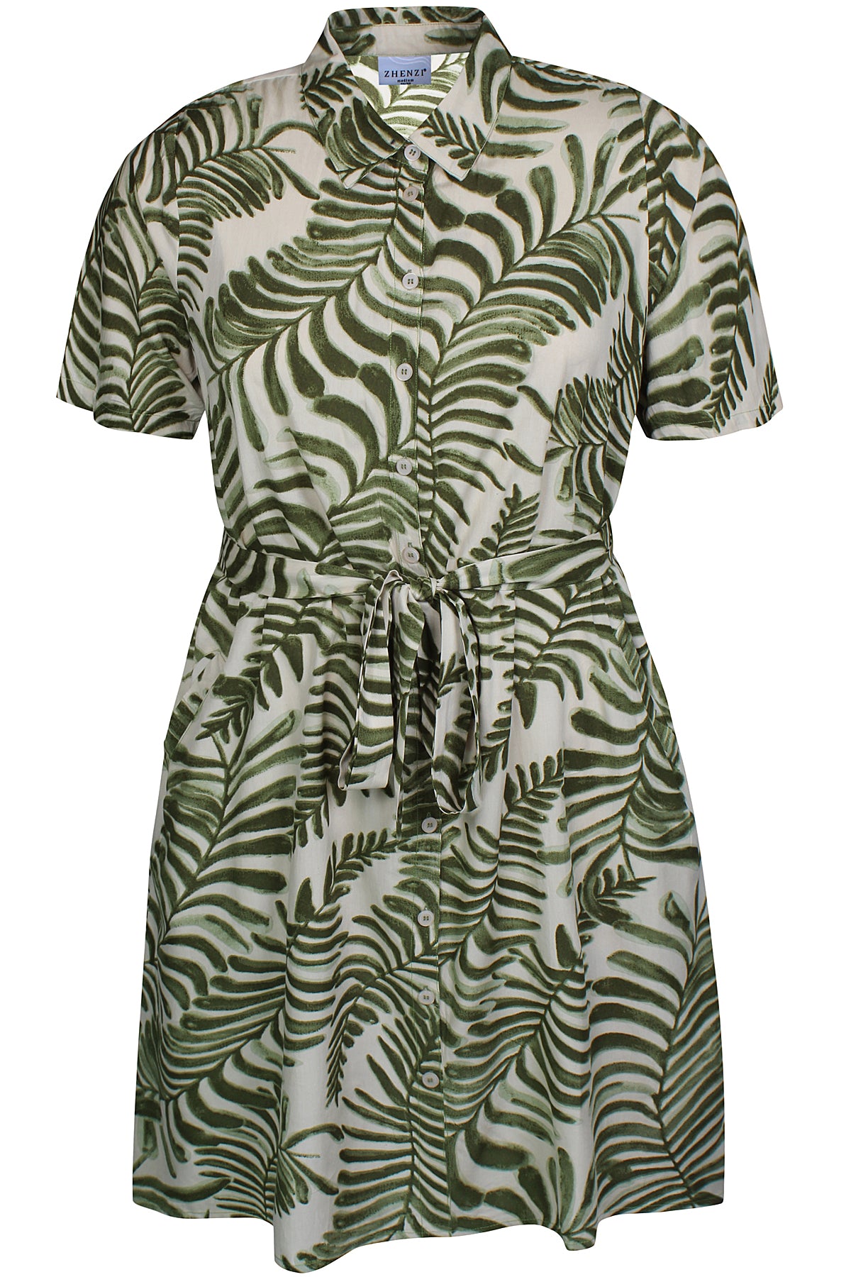 Zhenzi jurk Macy Palm Leaf