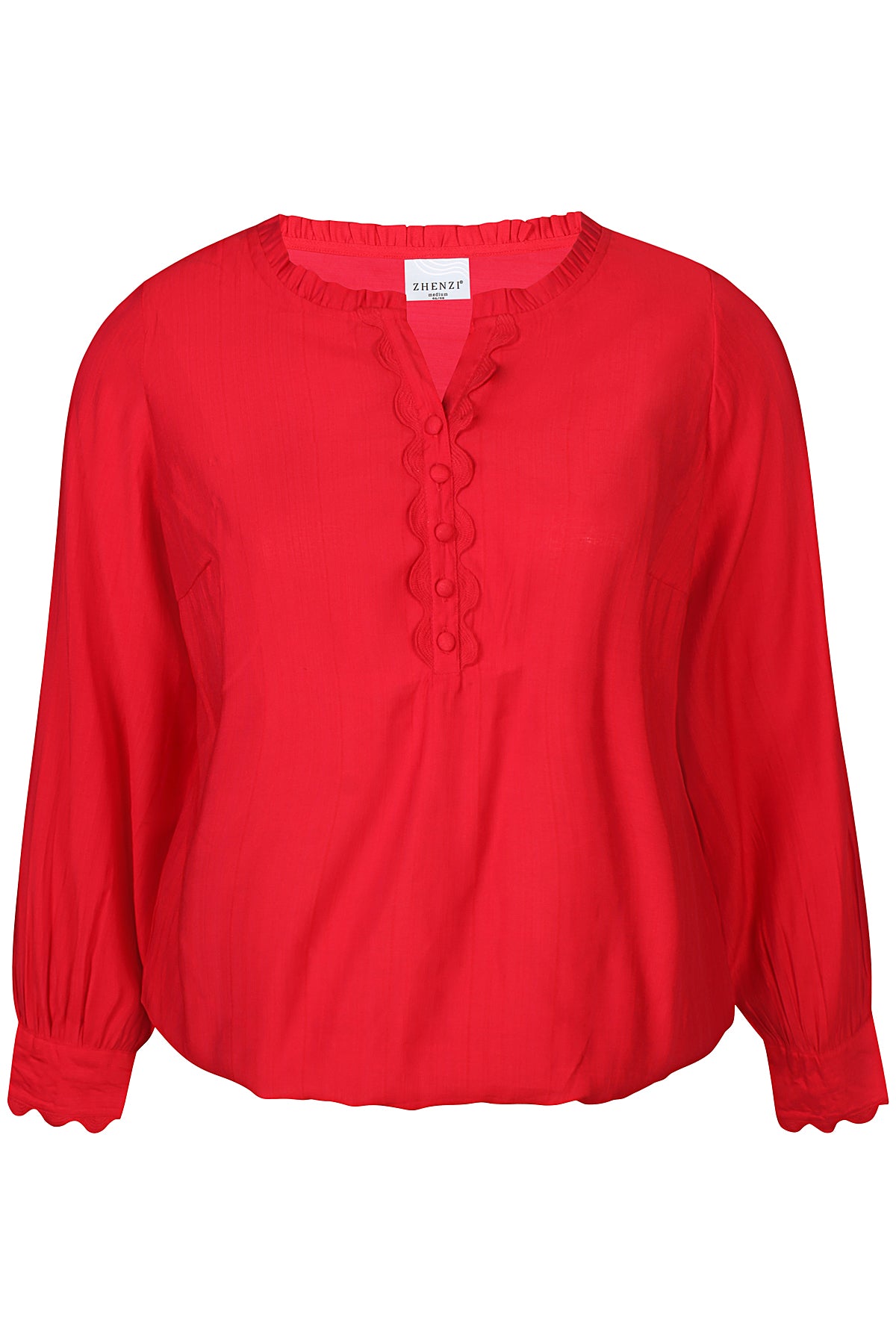Zhenzi Orra 934-Blouse L/S Tango Red
