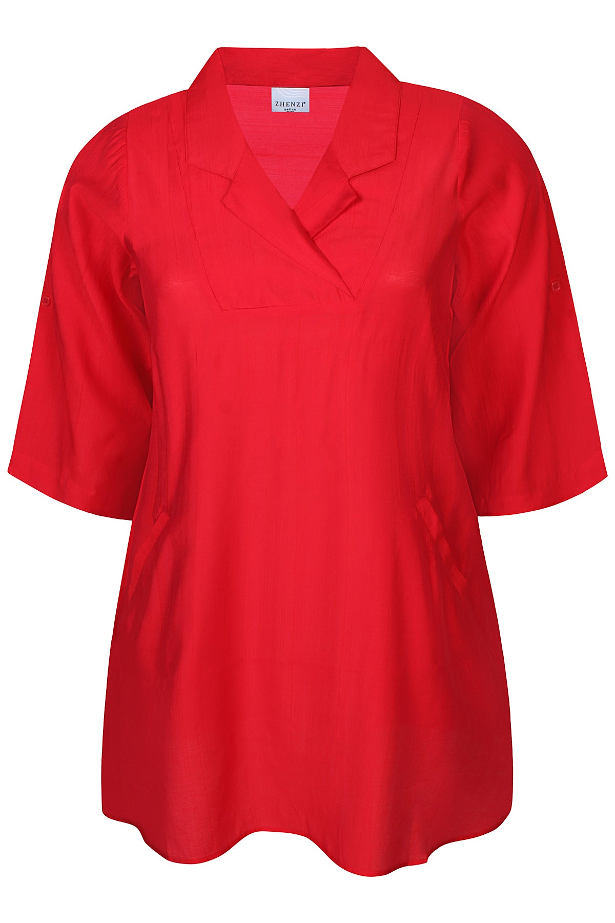 Zhenzi Orra 935-Tunic 3/4 Tango Red