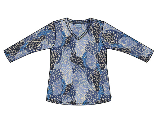 Zhenzi Zh-Ainsley 992-Blouse 3/4 True Blue