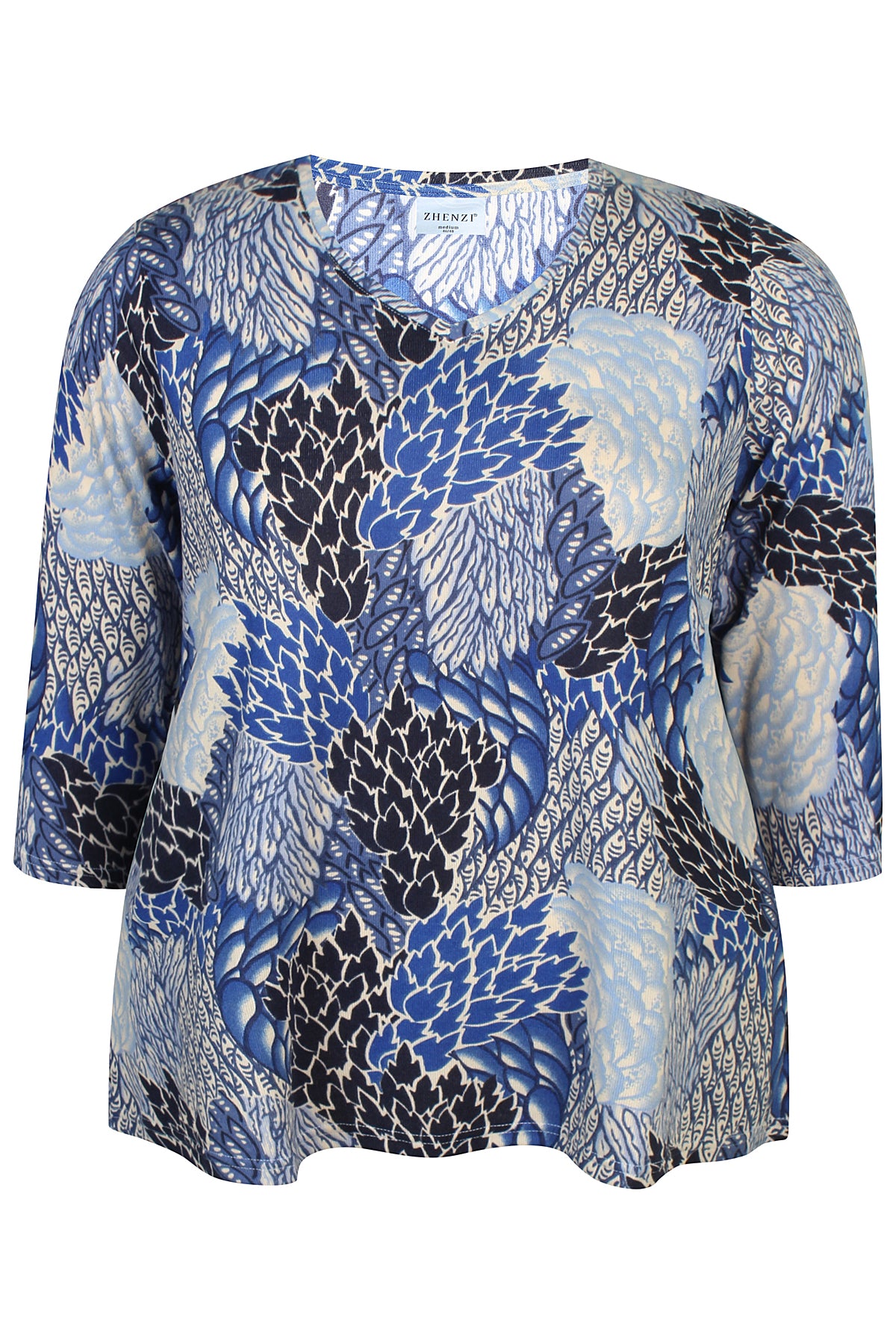 Zhenzi Zh-Ainsley 992-Blouse 3/4 True Blue