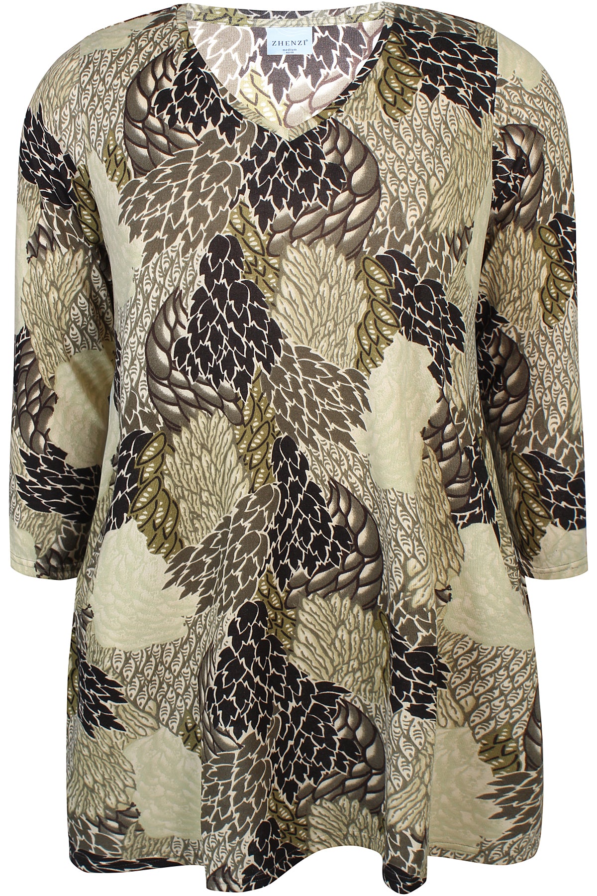 Zhenzi Zh-Ainsley 993-Tunic 3/4 Stone green