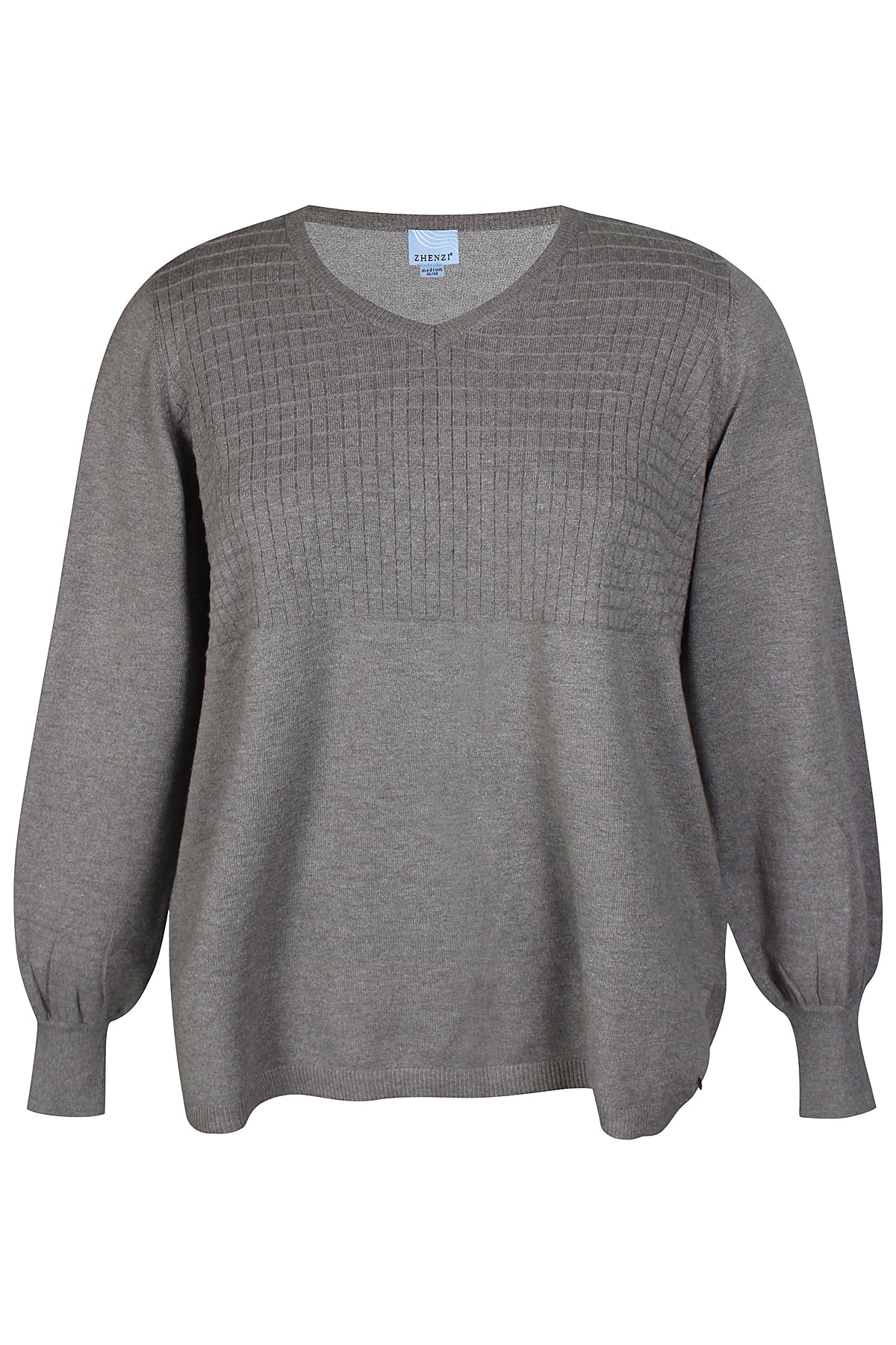 Zhenzi Zh-Kogle 994-Pullover L/S Semi grey melange