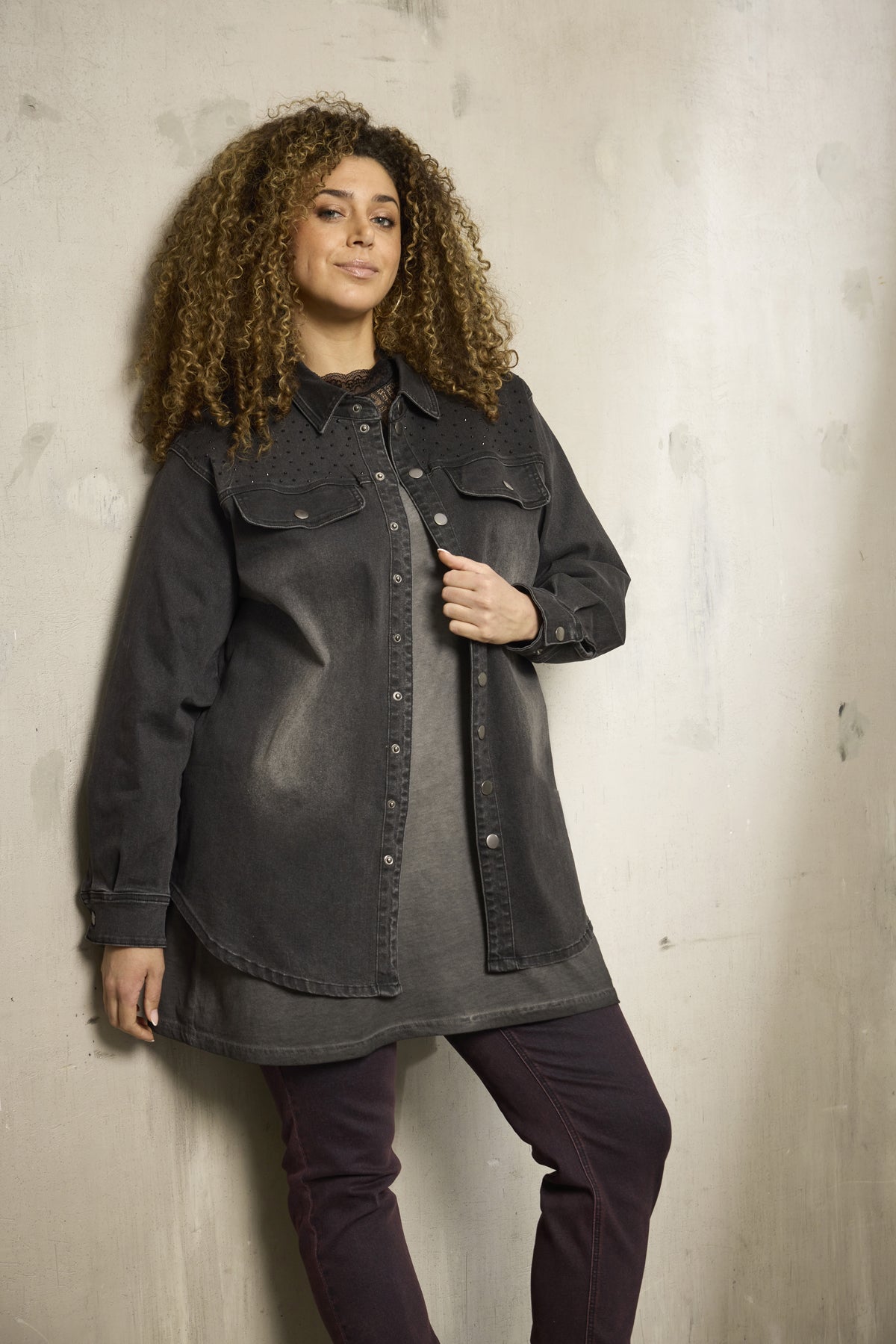 Zhenzi Zh-Saee 1007-Tunic 2/4 Opal grey