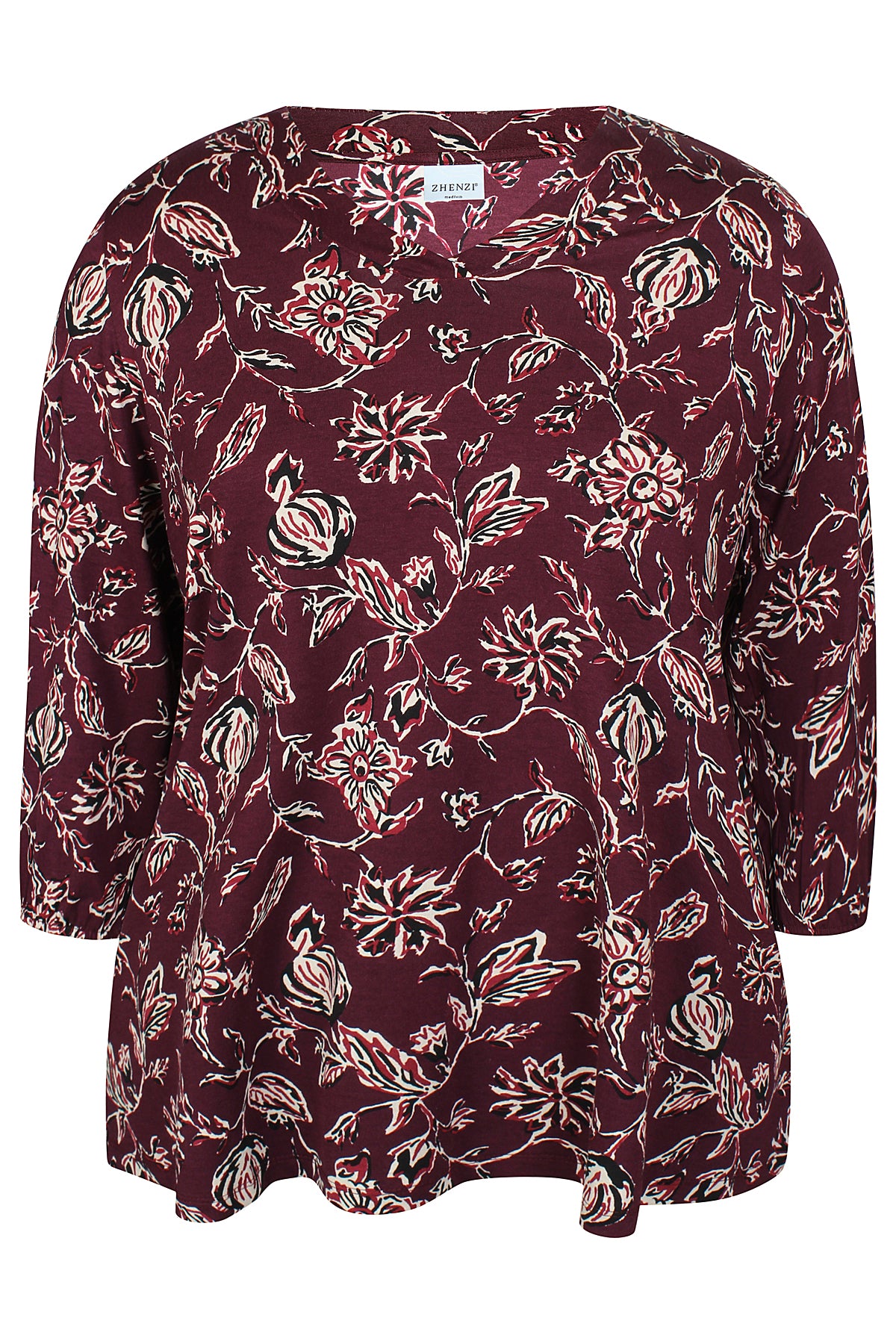 Zhenzi Zh-Sylva 1016-Blouse 3/4 Maroon