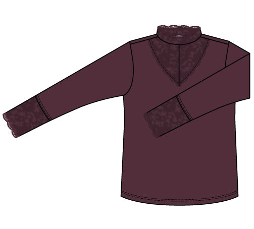 Zhenzi Zh-Bambou 1021-T-shirt L/S maroon