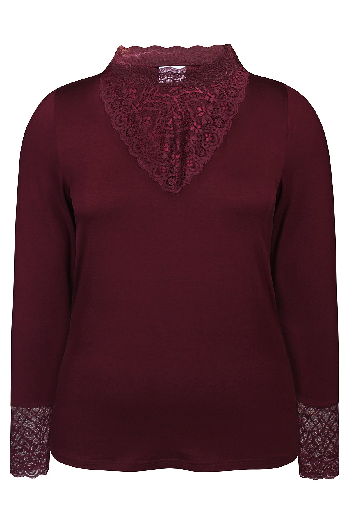 Zhenzi Zh-Bambou 1021-T-shirt L/S maroon
