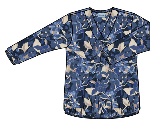 Zhenzi Zh-Saki 1025-Blouse 3/4 True blue