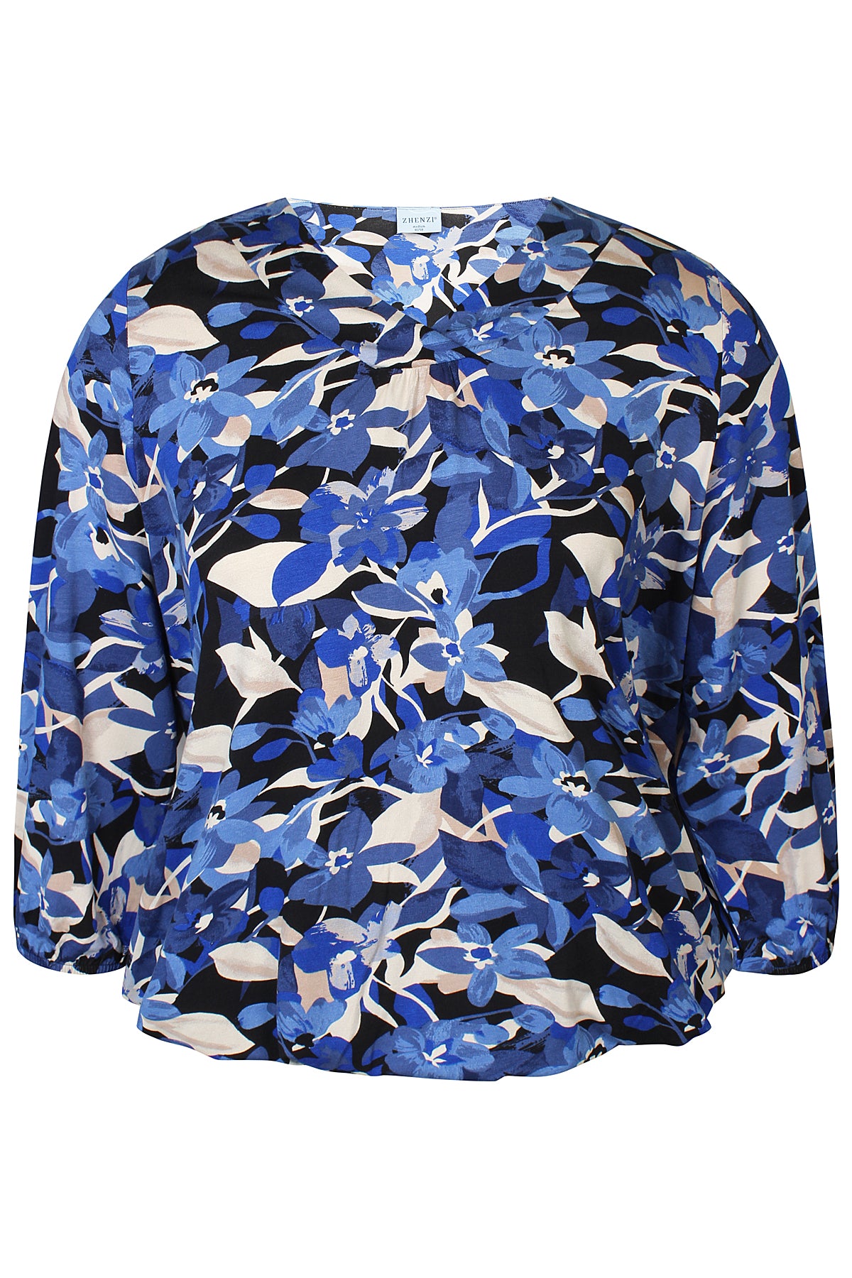 Zhenzi Zh-Saki 1025-Blouse 3/4 True blue