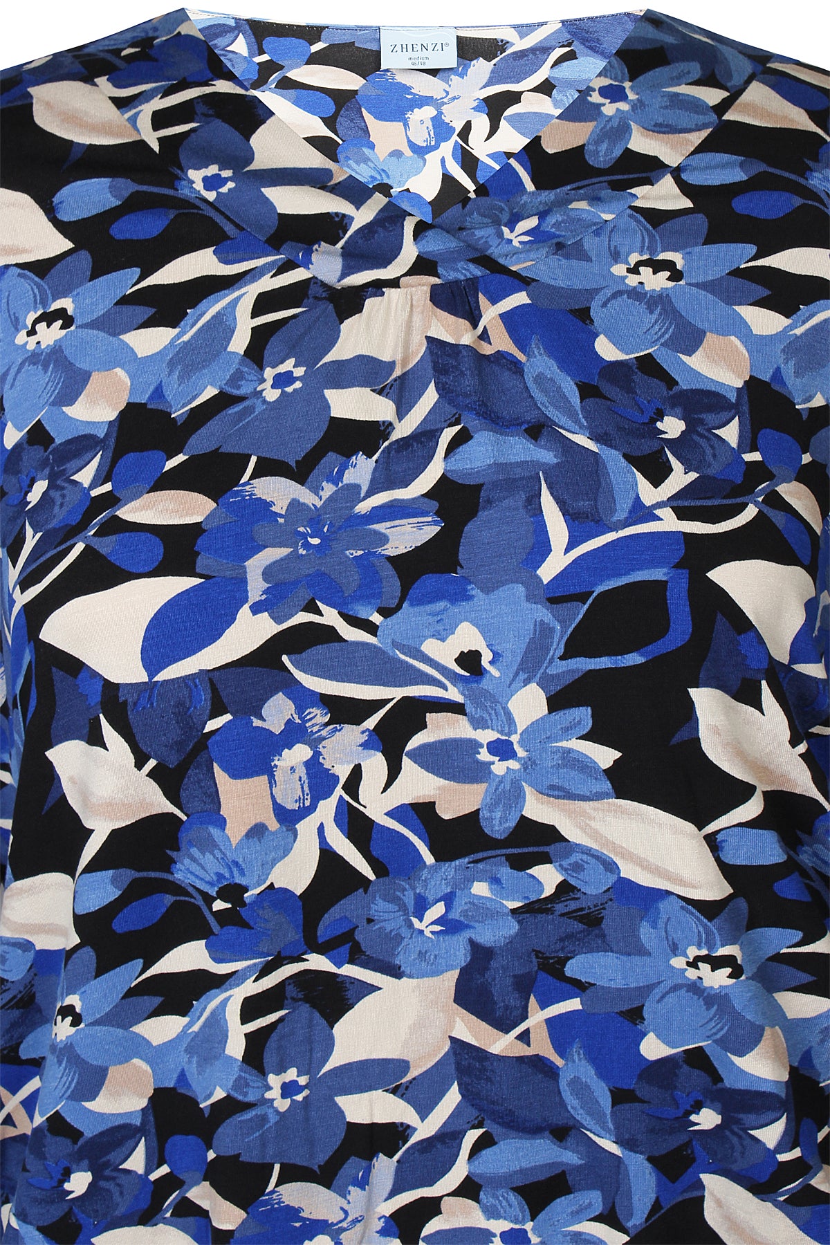 Zhenzi Zh-Saki 1025-Blouse 3/4 True blue