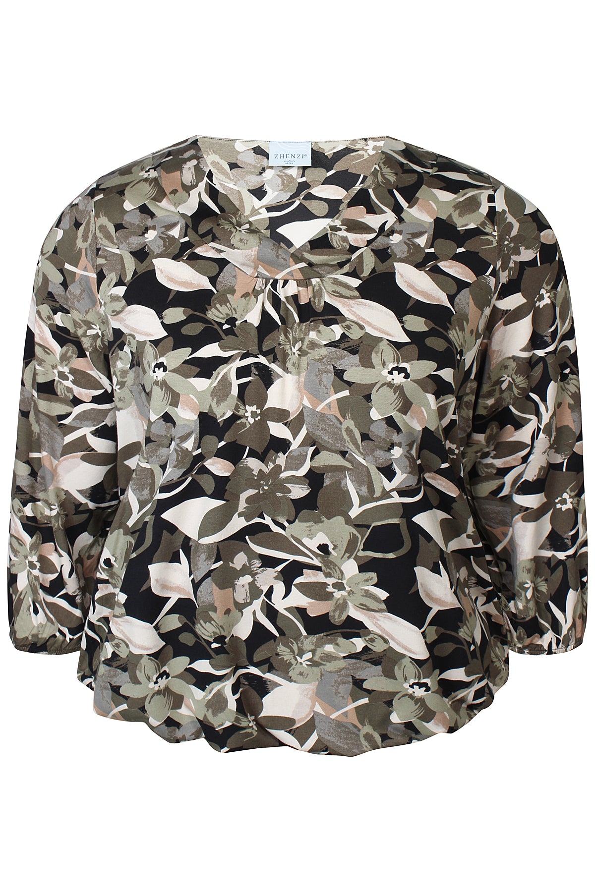 Zhenzi Zh-Saki 1025-Blouse 3/4 Stone green