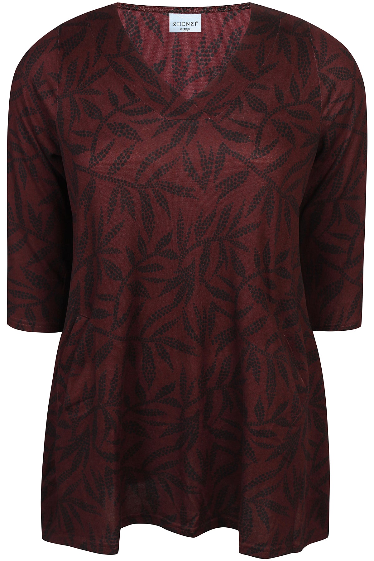 Zhenzi Zh-Sara 1038-Tunic 3/4 Maroon