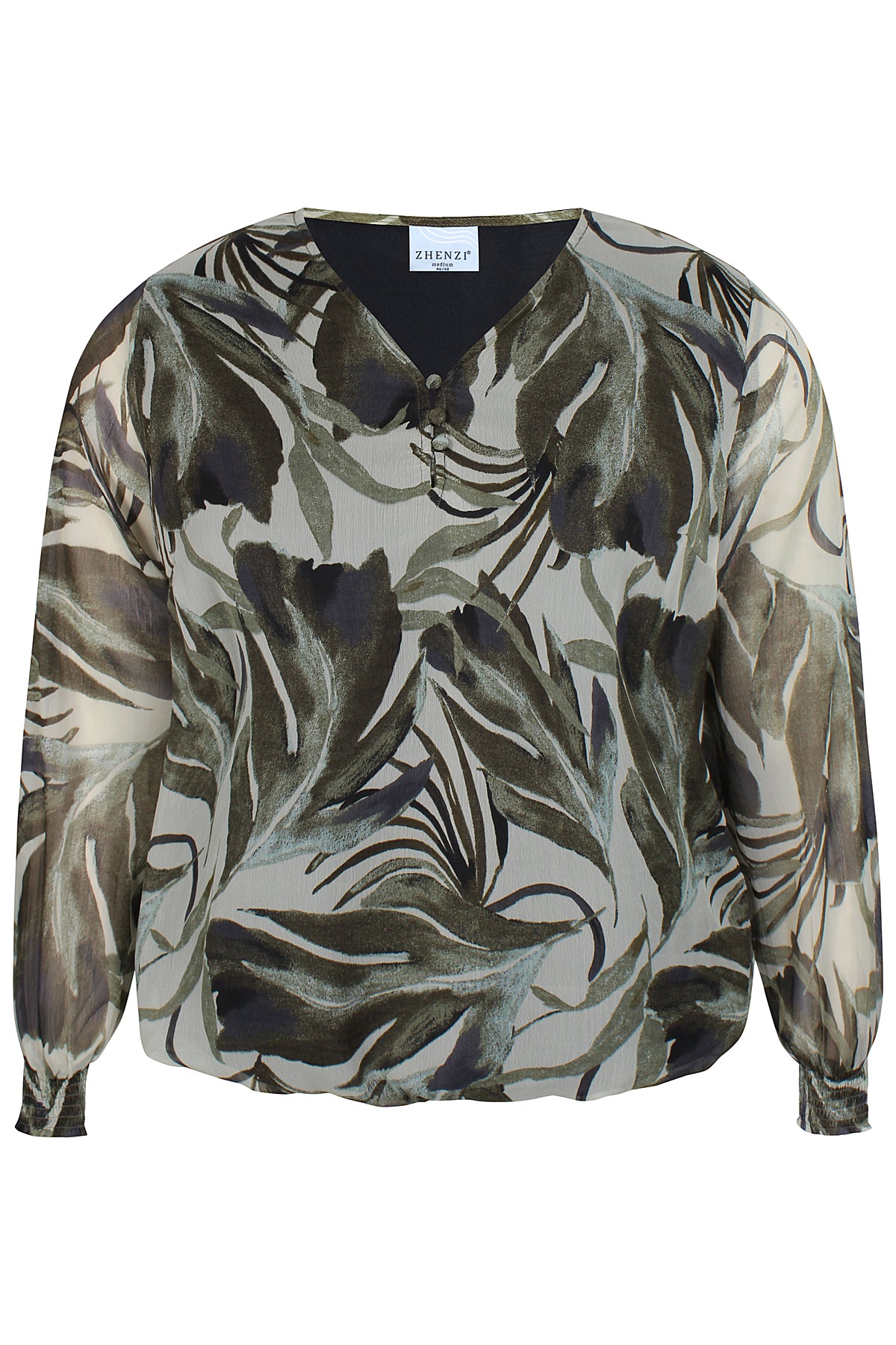 Zhenzi Zh-Seya 1042-Blouse L/S Stone green