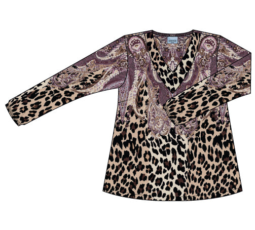 Zhenzi Zh-Siff 1049-Blouse L/S Maroon