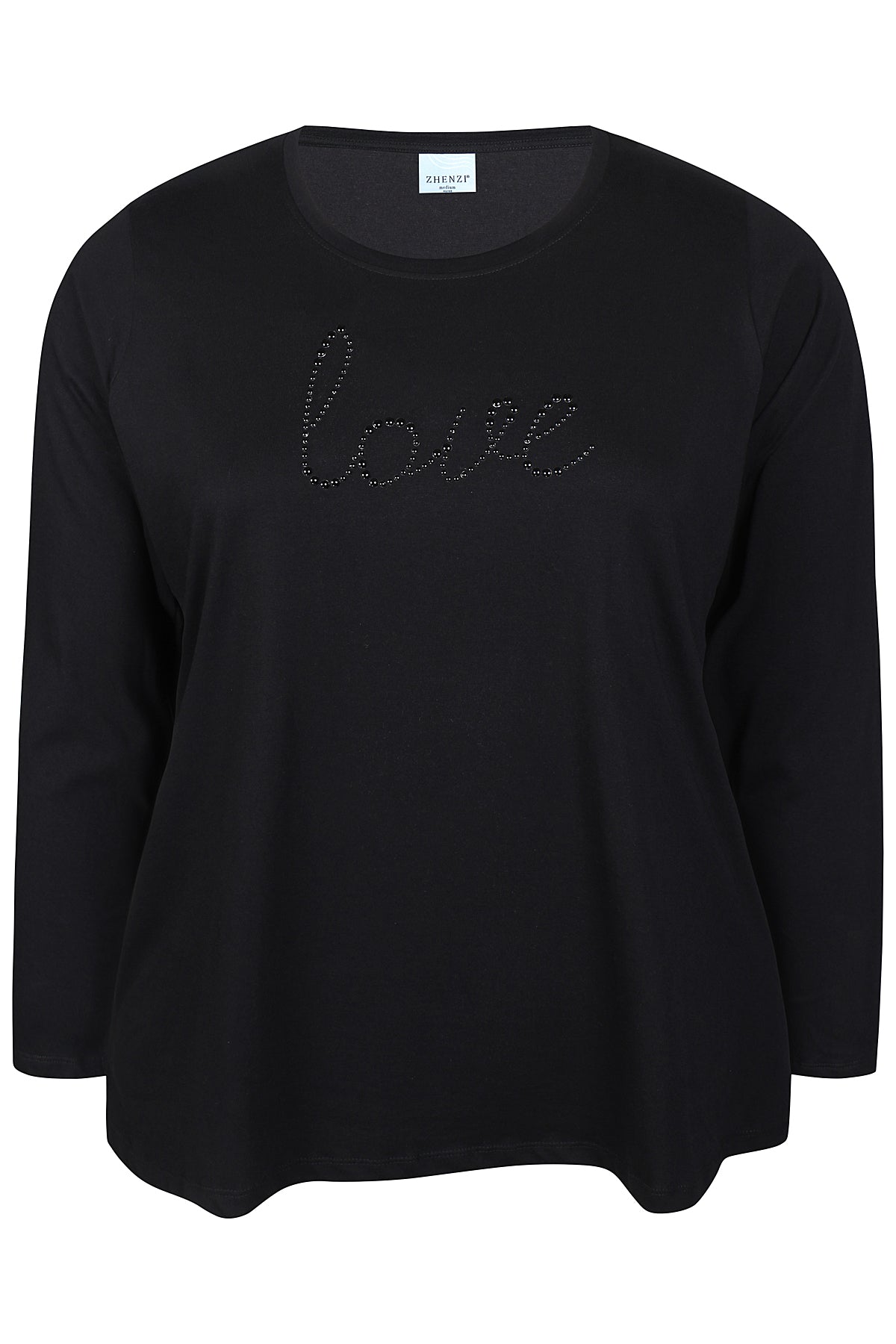 Zhenzi Zh-Tess 1098-T-shirt L/S zwart