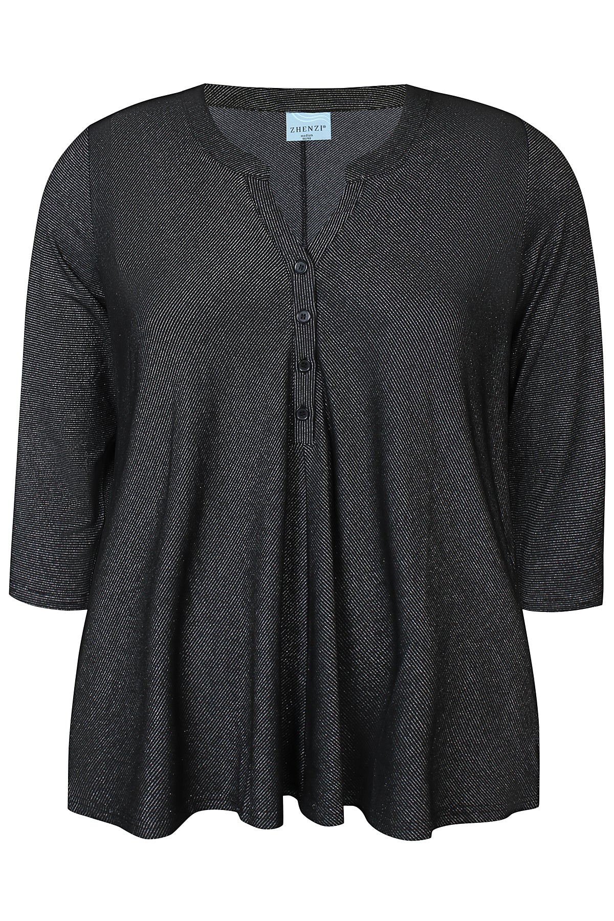 Zhenzi Zh-Thea 1106-T-Shirt 3/4 zwart