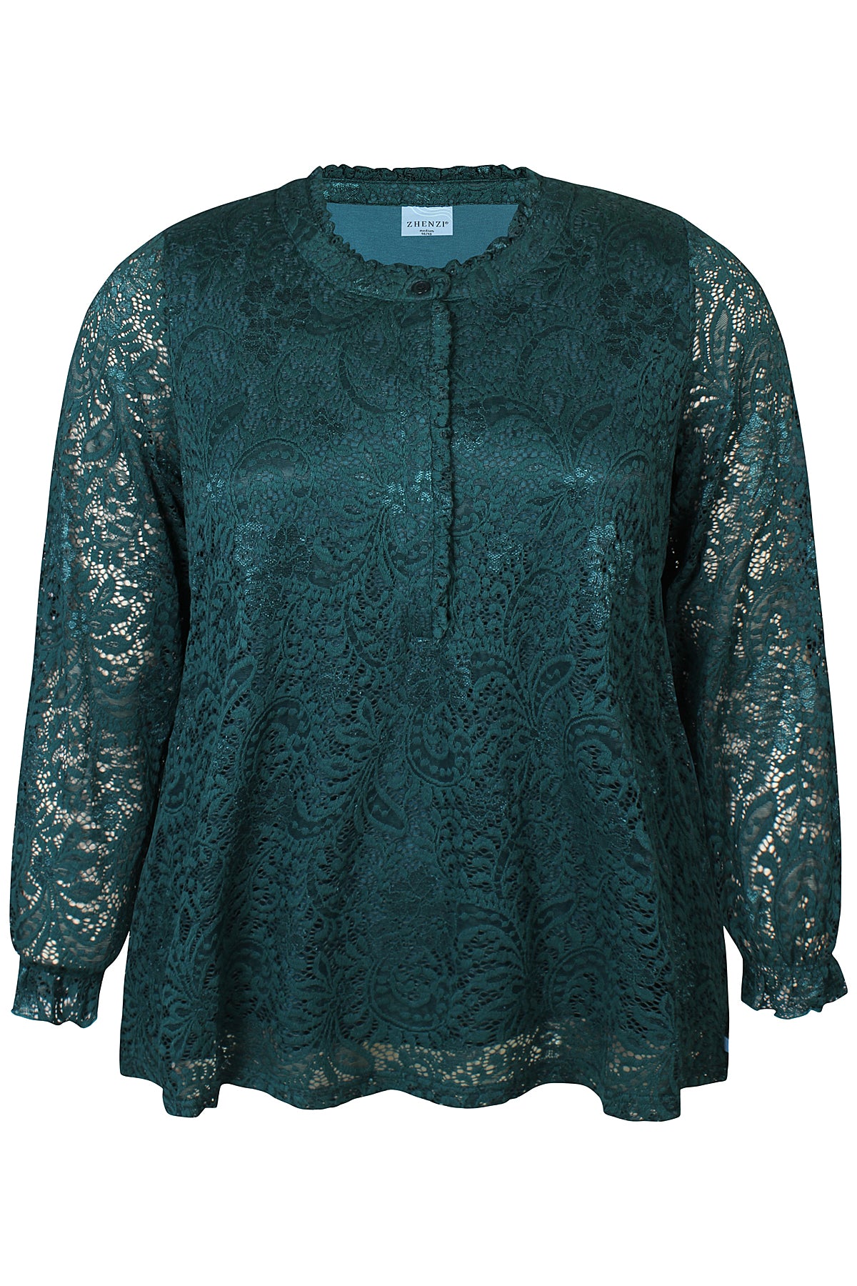 Zhenzi Zh-Tist 1110-Blouse L/S Teal green
