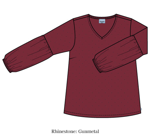 Zhenzi Zh-Tica 1235-Blouse L/S Burgundy red