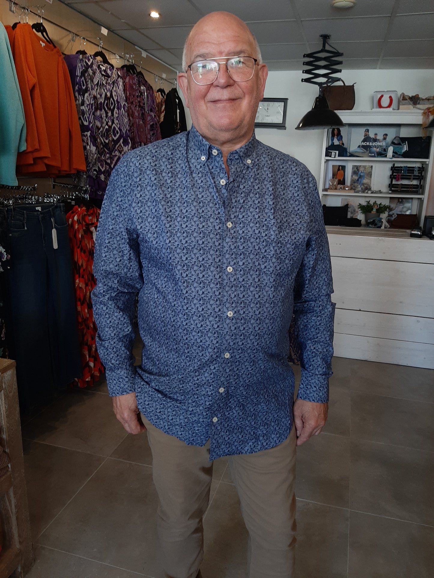 Pre-end Stafford Overhemd Blauw