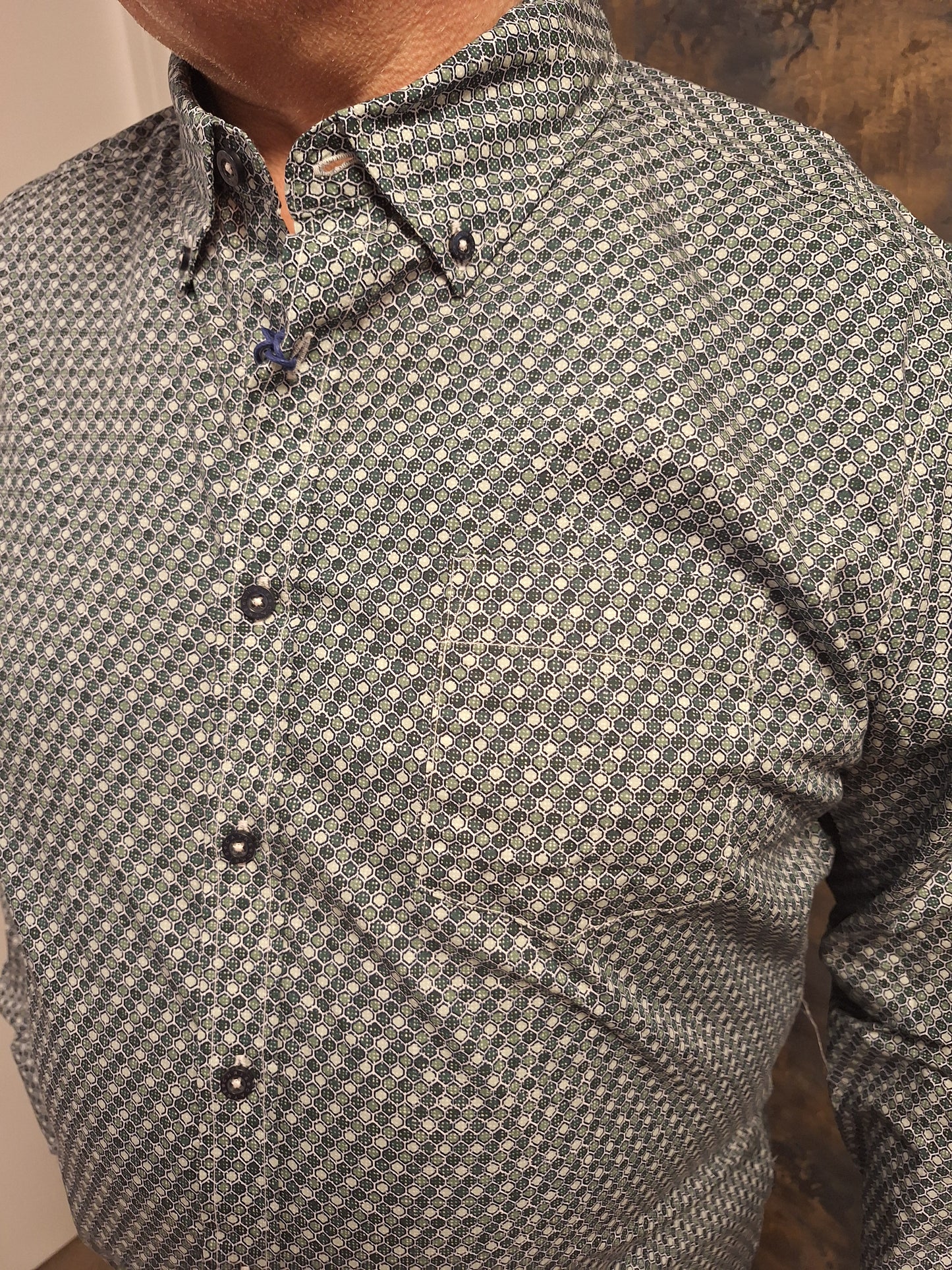 Chris Cayne groen geruit overhemd