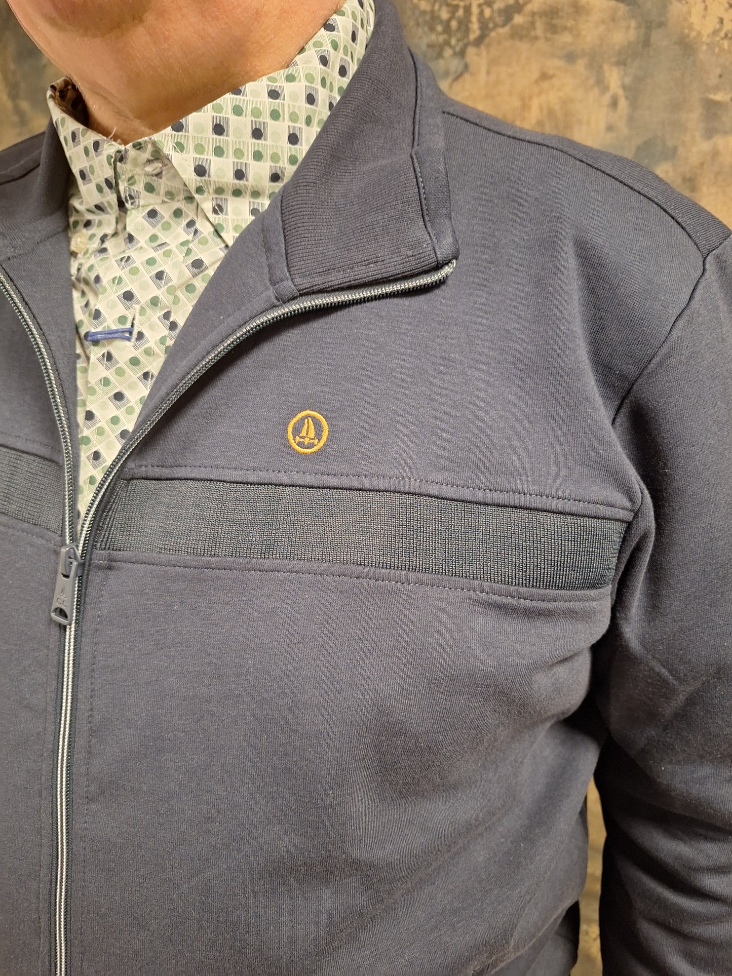 Chris Cayne Blauw vest rits