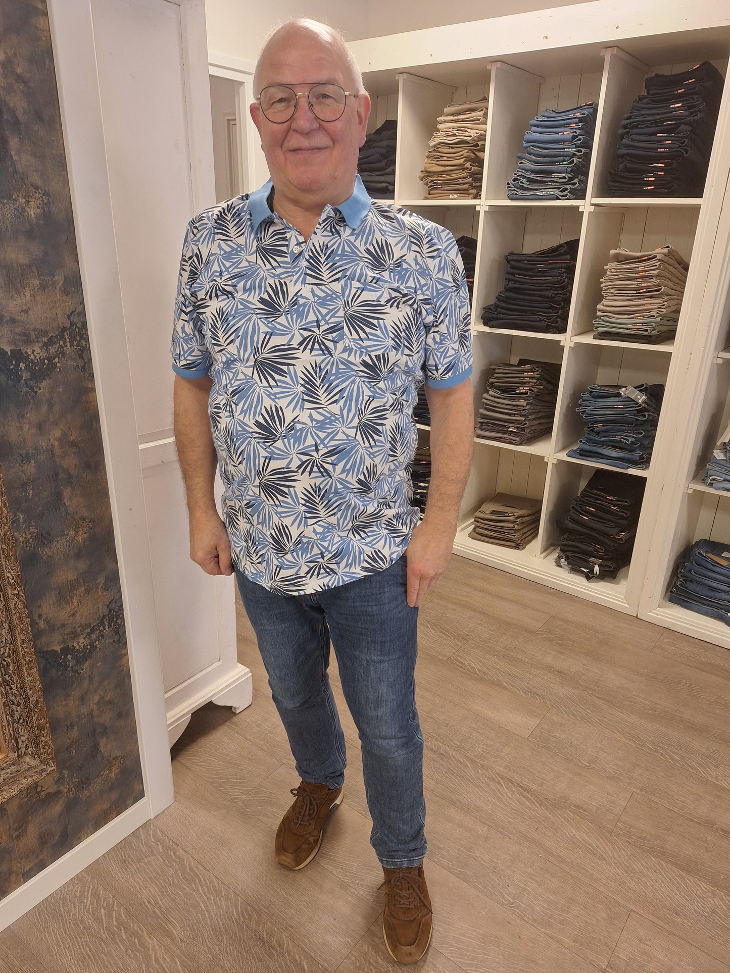 Chris Cayne polo blauw silver lake