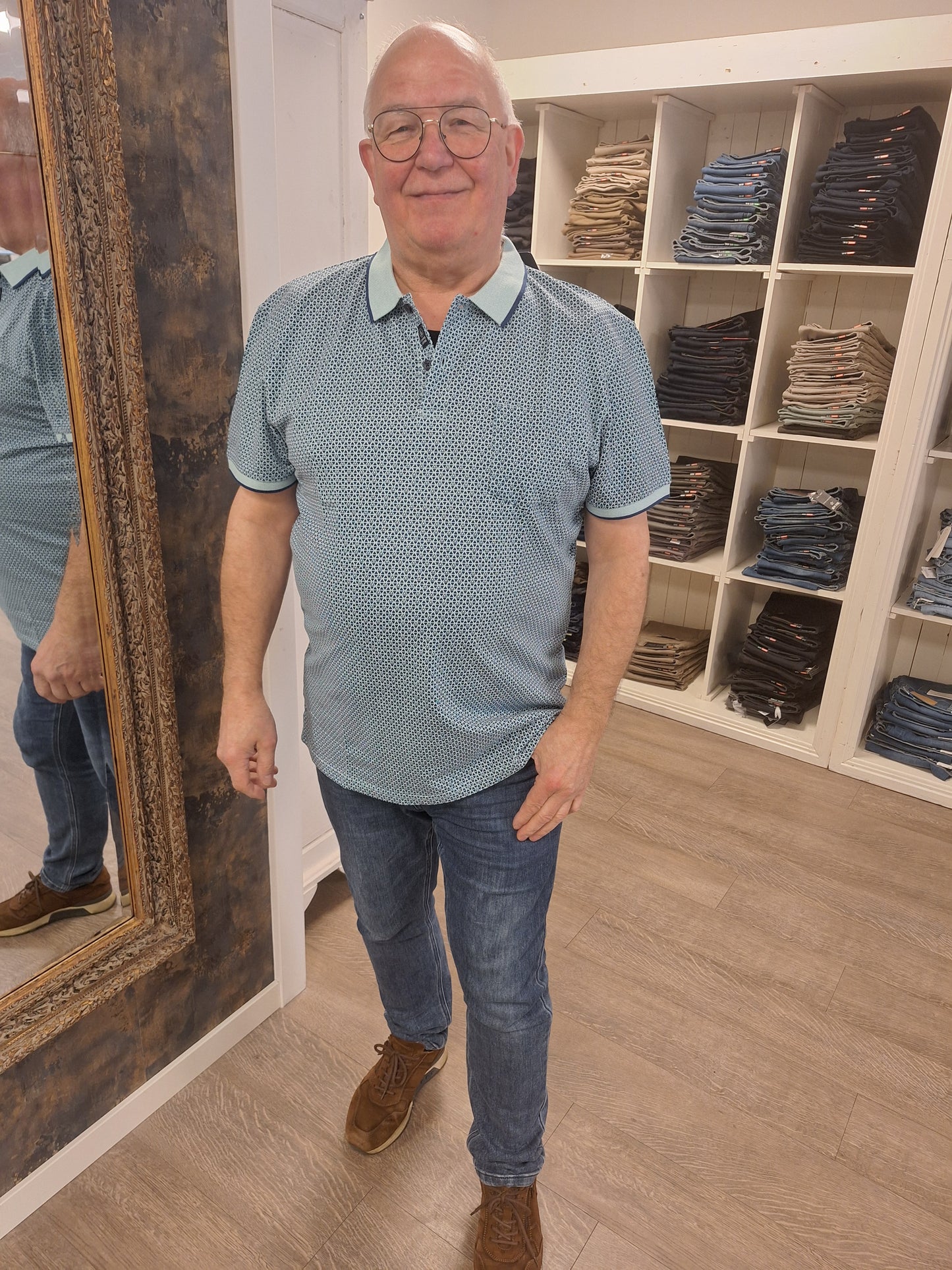Chris Cayne pique polo groen driehoek