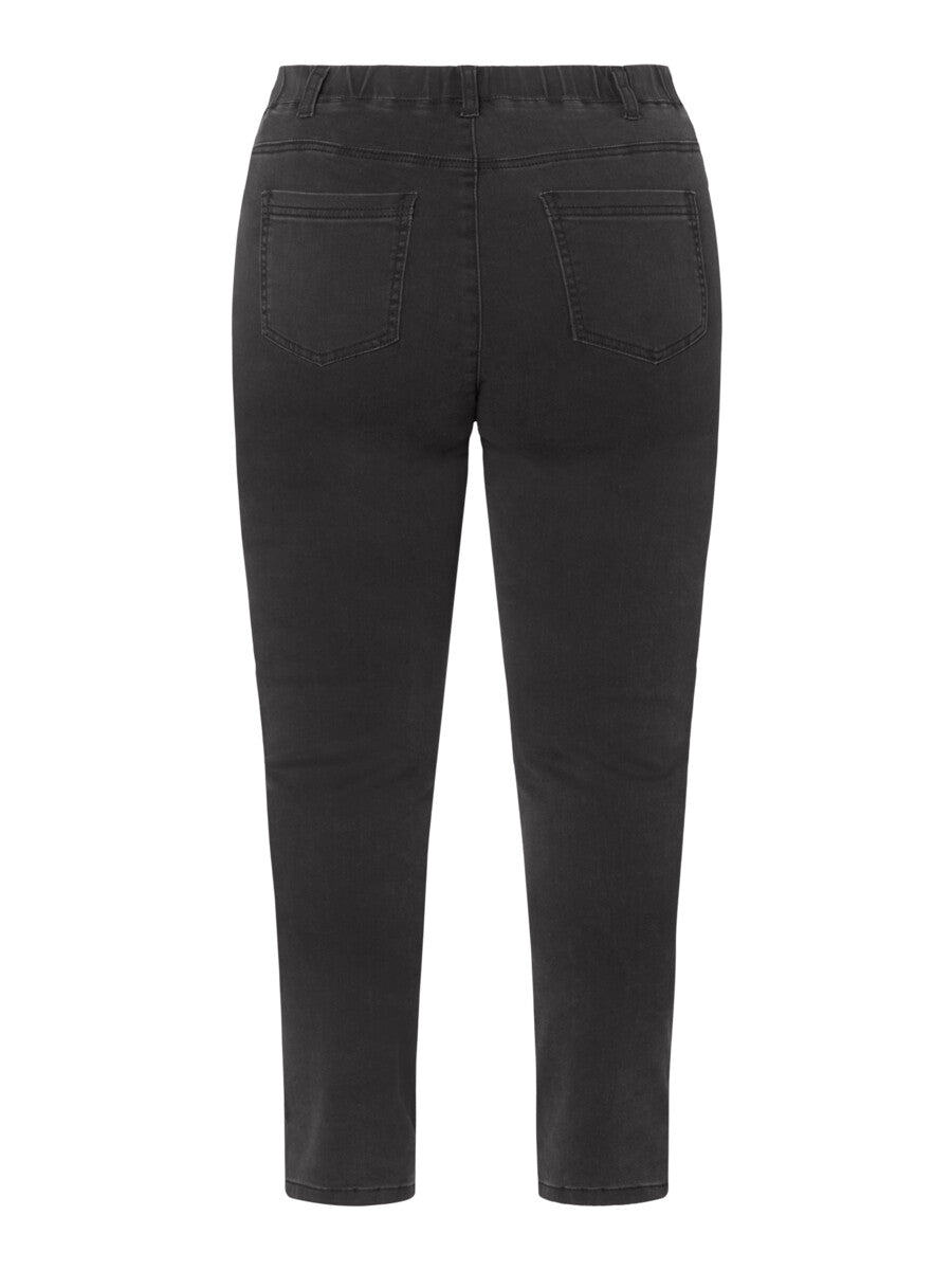 CISO 7/8 stretch denim pants with elastic waist zwart