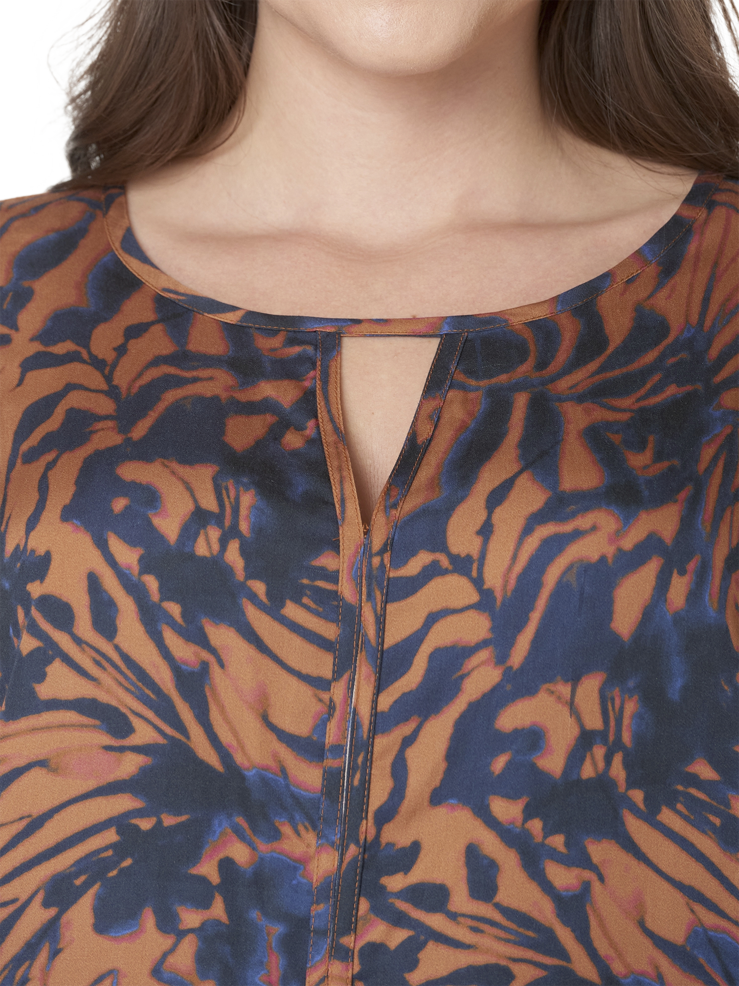 Ciso blouse bruin blauw