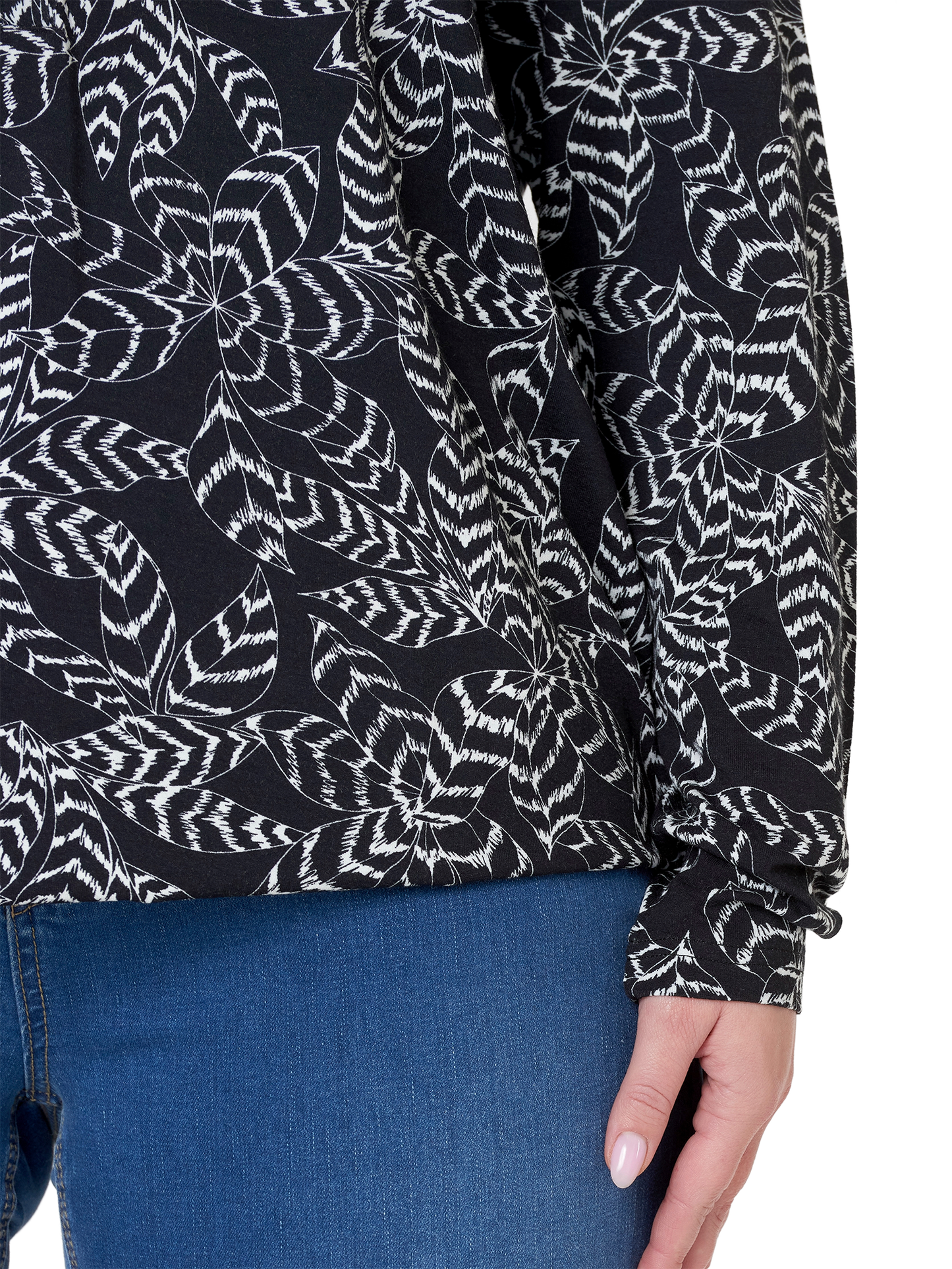 Ciso top zwart/wit bloem