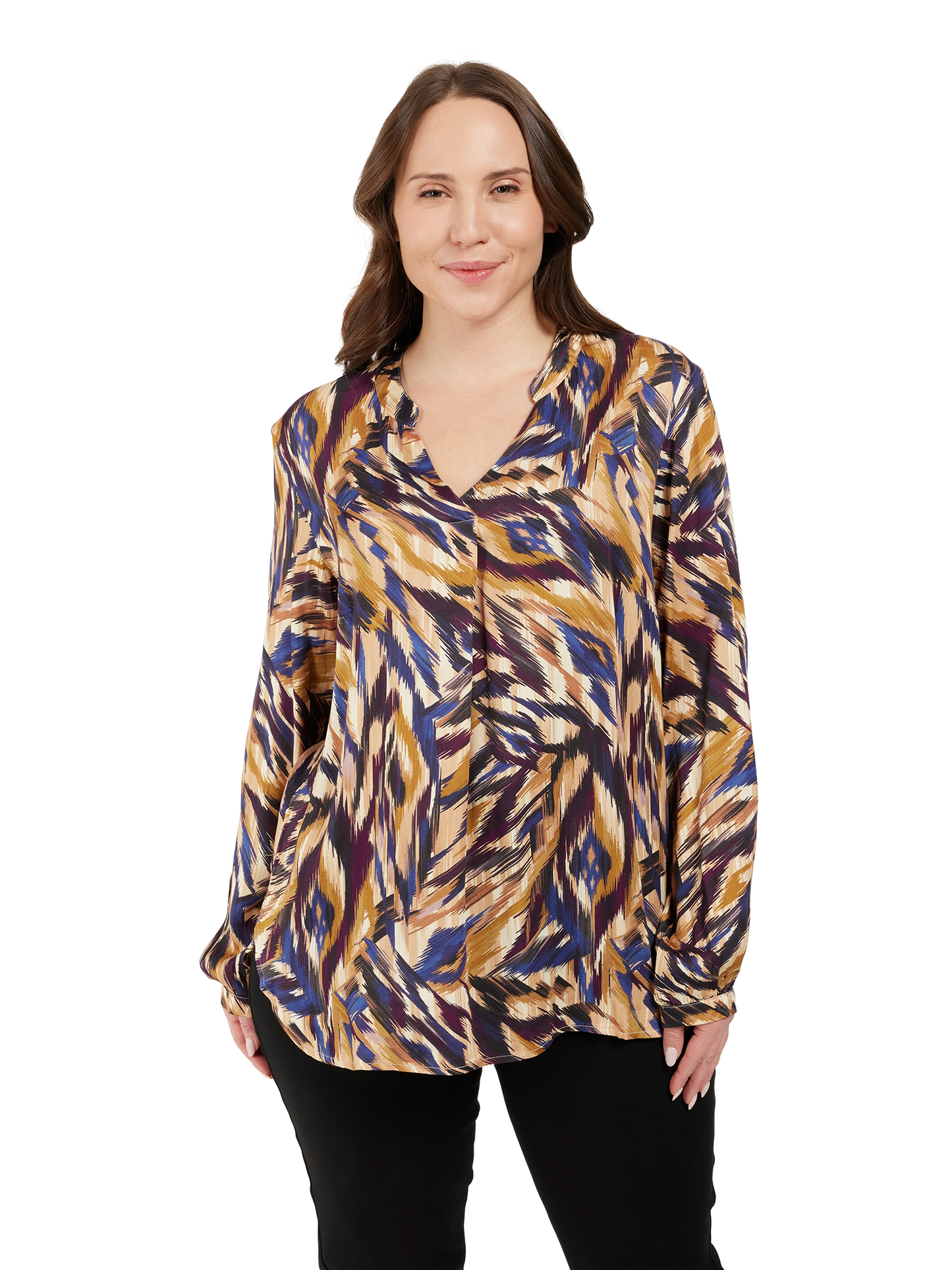 Ciso blouse beige blauw