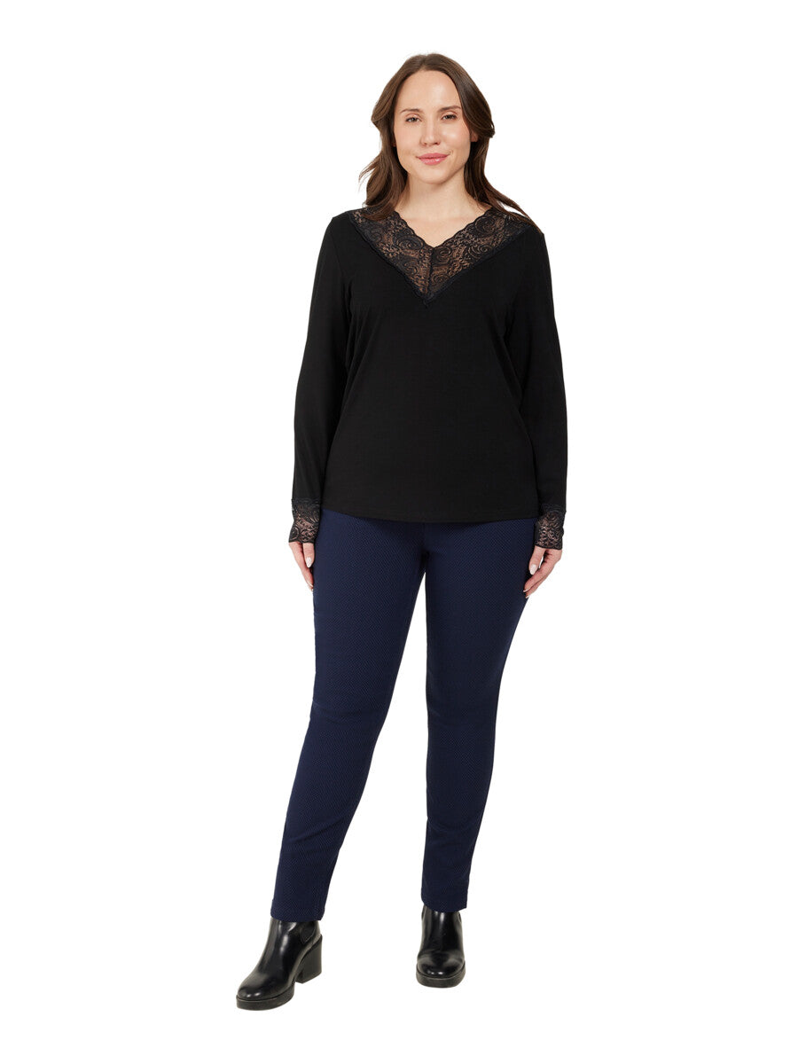 Ciso t-shirt zwart details kant