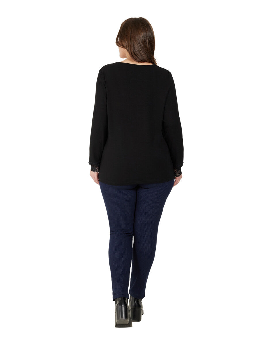 Ciso t-shirt zwart details kant