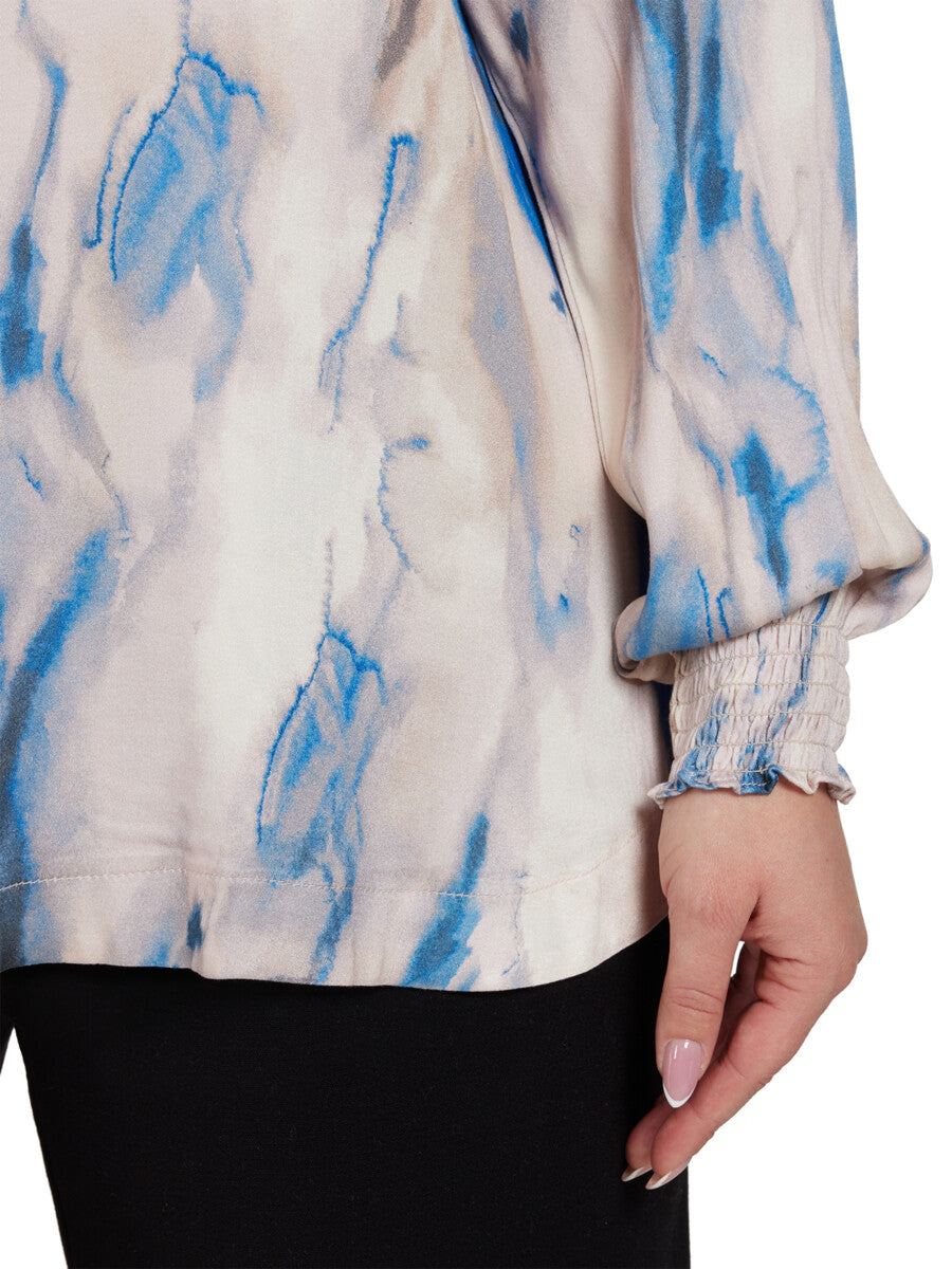 Ciso Blouse Blue/Sand Mix