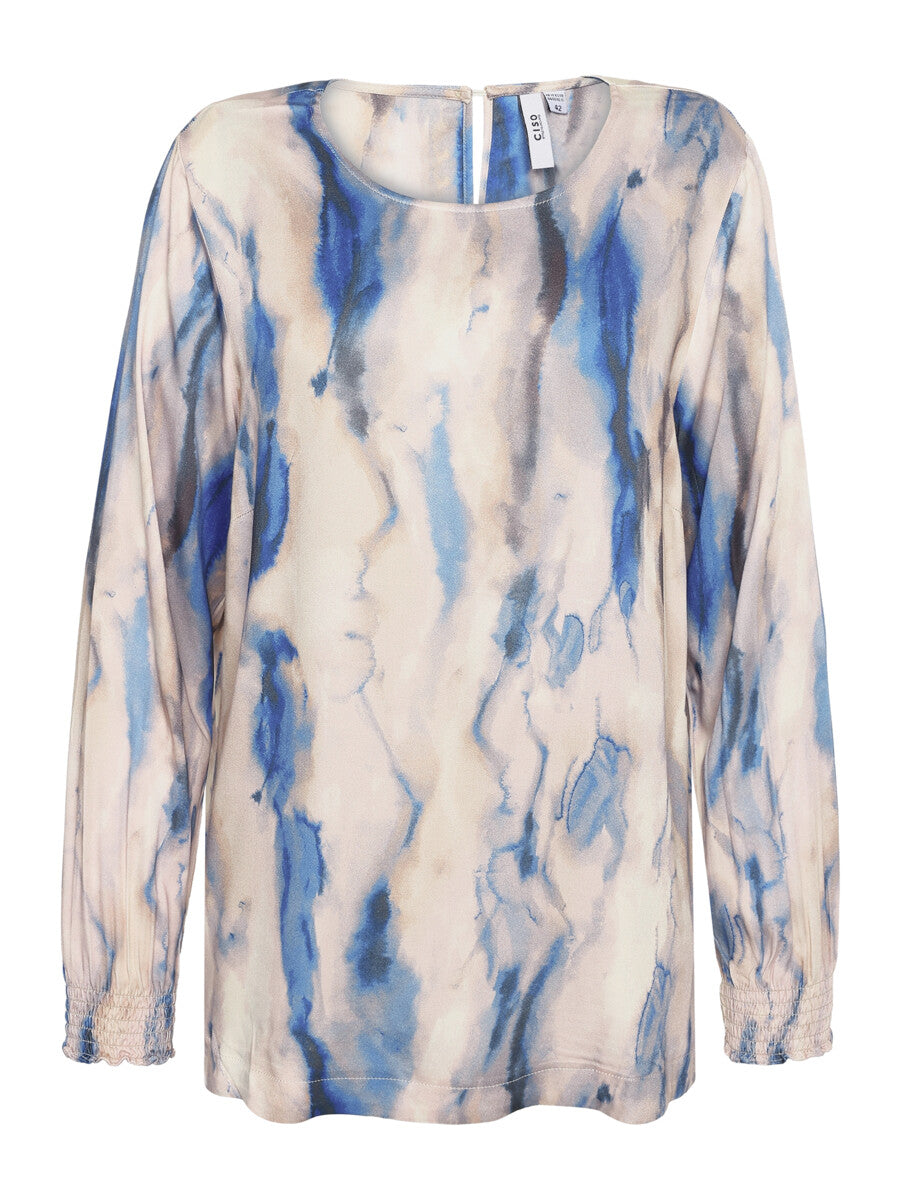 Ciso Blouse Blue/Sand Mix