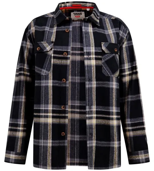 DUKE 555 FALKIRK ZWAAR-SHACKET OVERSHIRT ZWART/WIT BIG SIZE