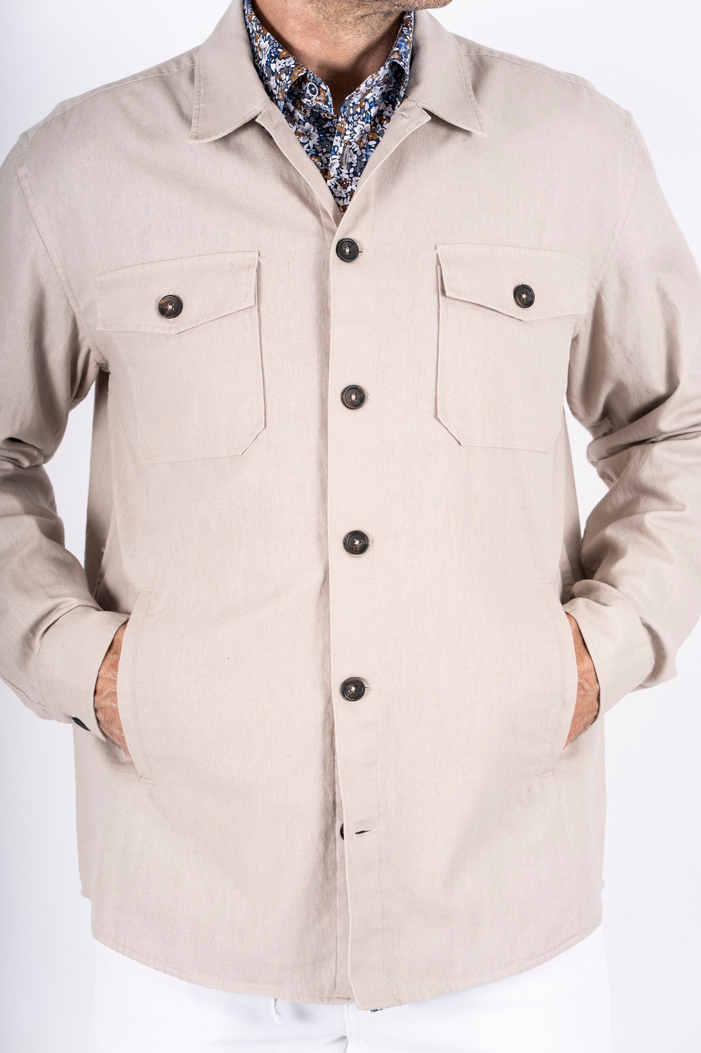 Pre-End Halton overshirt ultra light sand