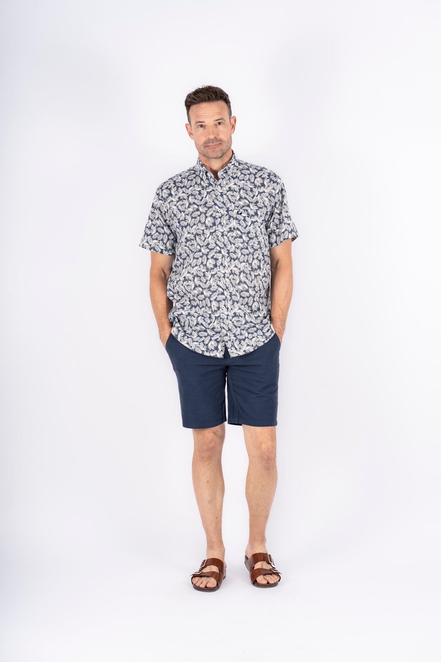 Pre-End Darin overhemd naval blue Plussize
