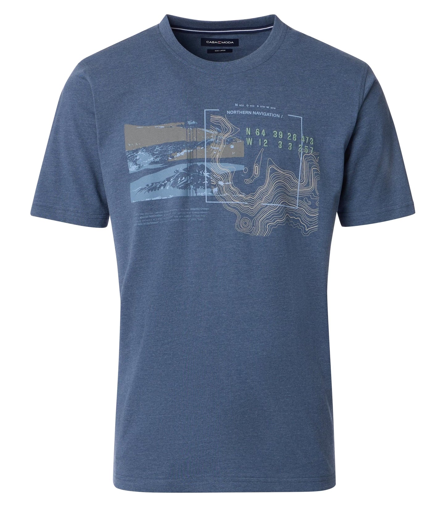 Casa Moda t-shirt o-neck print blue