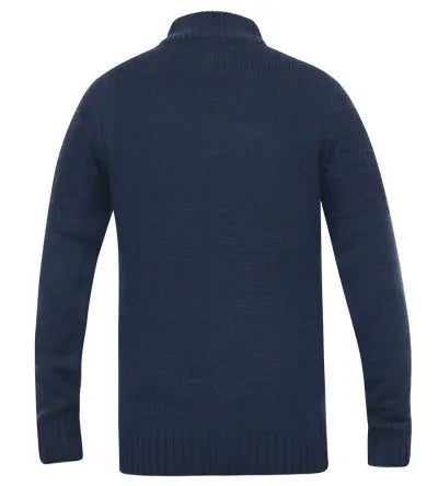 Duke 555 YATES 1/4 Zip Neck Jacquard gebreide trui Blauw