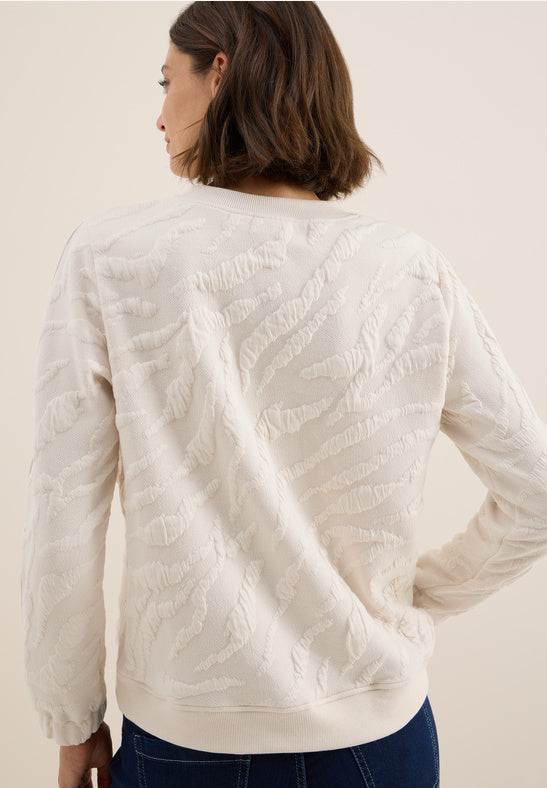 Cecil Sweatshirt w. Zebra AOP light beige