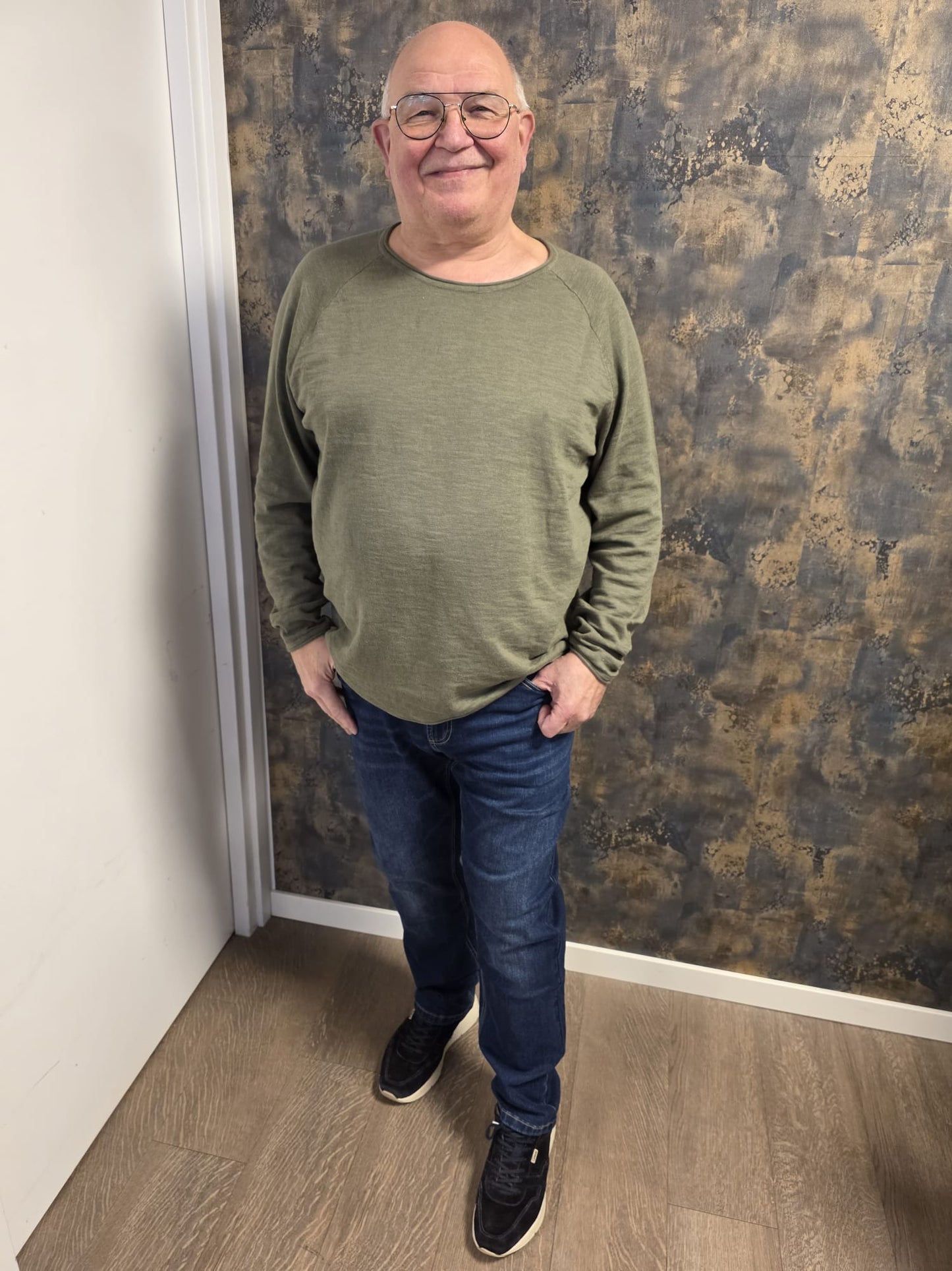 JACK&JONES JJBREEZE KNIT CREW NECK GROEN