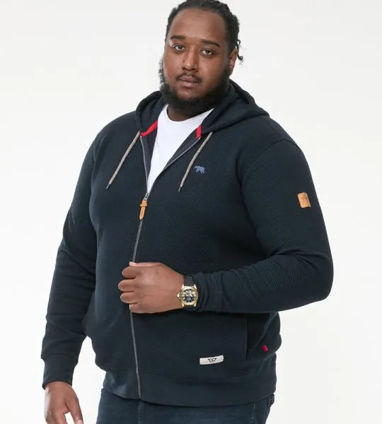 D555 Irvin Jacquard Hoody Vest Blauw Big Size