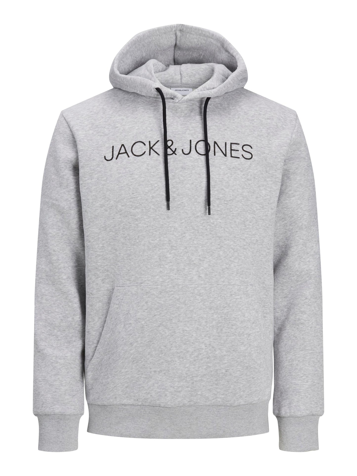 JACK&JONES JJHUGO FLOCK SWEAT HOOD PLS GRIJS